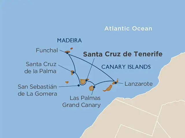 Canary Islands Luxury Cruise Itinerary Map