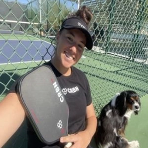 Pickleball Pro Domenika Turkovic and dog